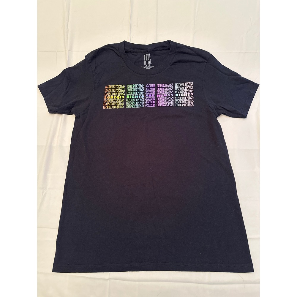 Unbranded Love Is Love Graphic T-Shirt Unisex Medium Black Pride Casual